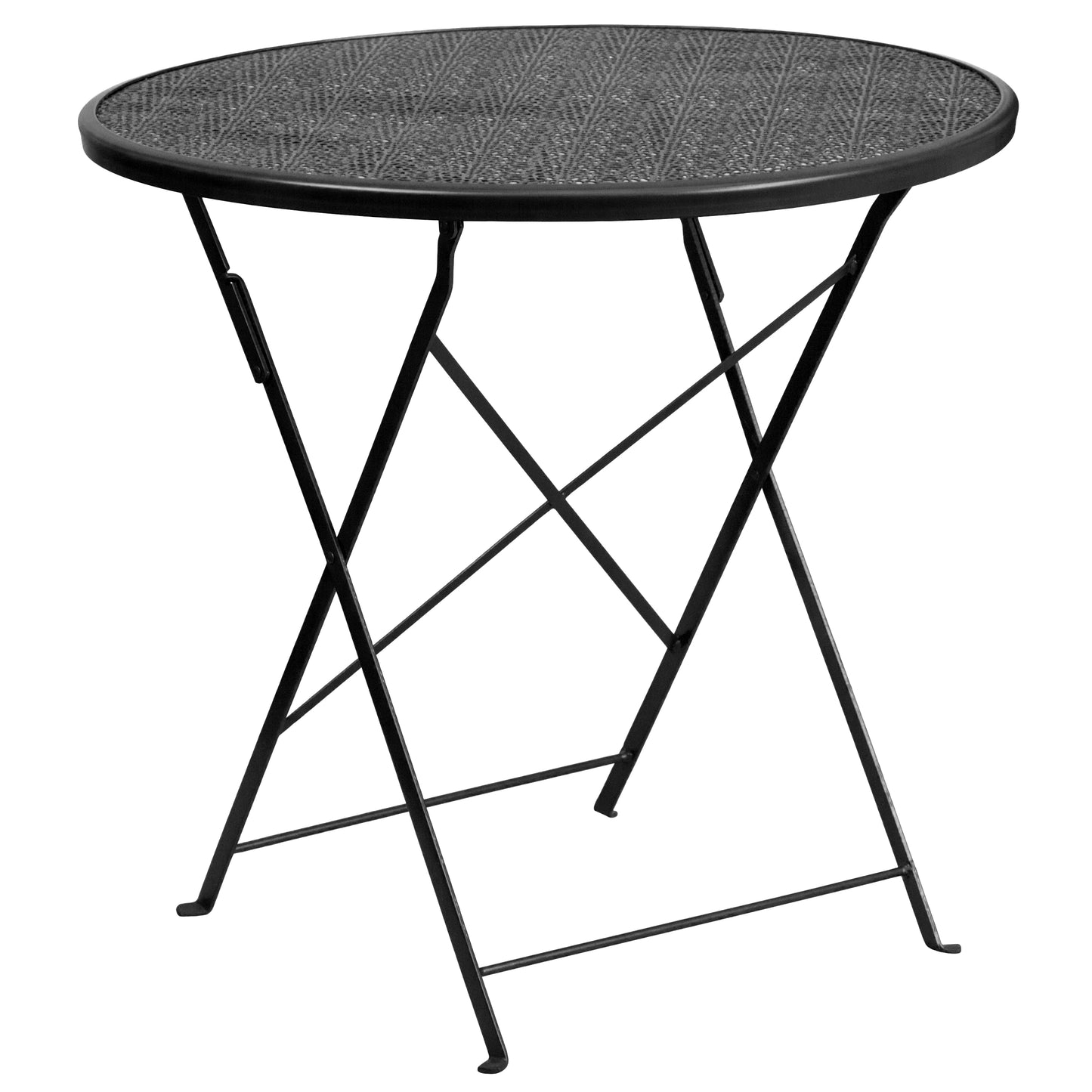 30RD Black Folding Patio Table CO-4-BK-GG