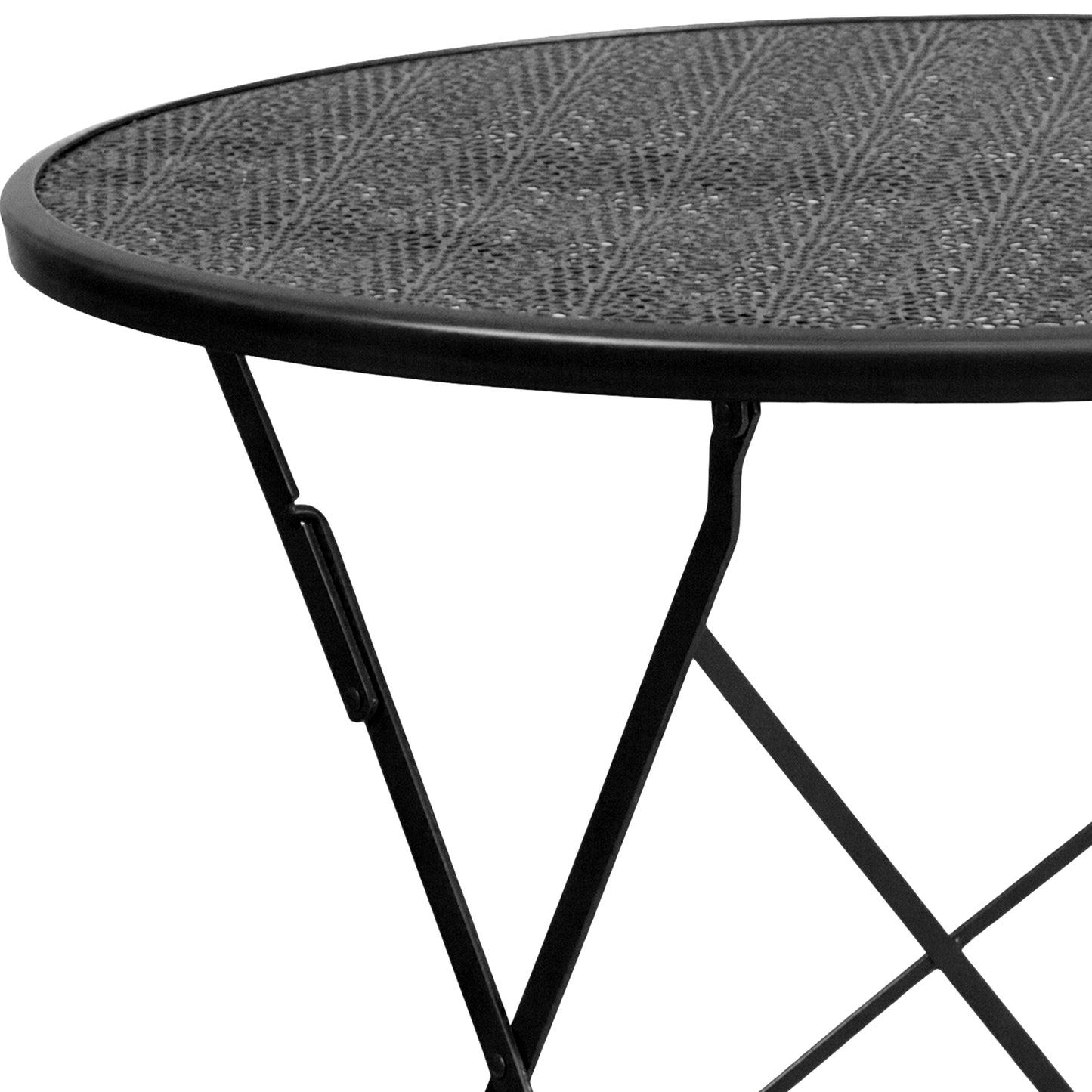 30RD Black Folding Patio Table CO-4-BK-GG