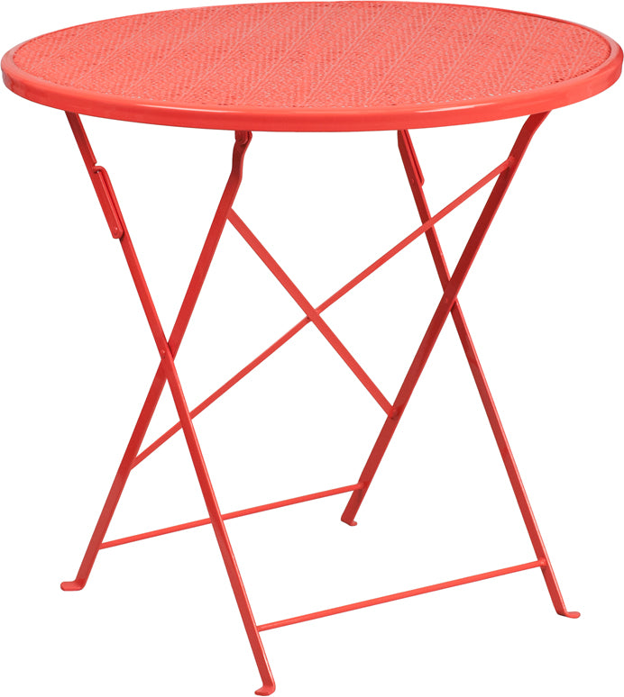 30RD Coral Folding Patio Table CO-4-RED-GG