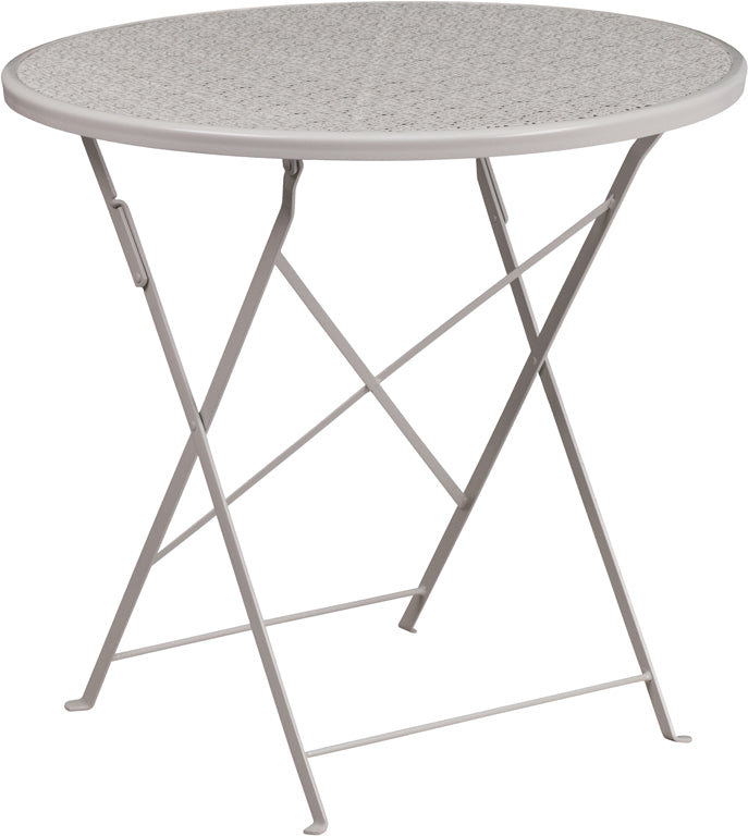 30RD Gray Folding Patio Table CO-4-SIL-GG