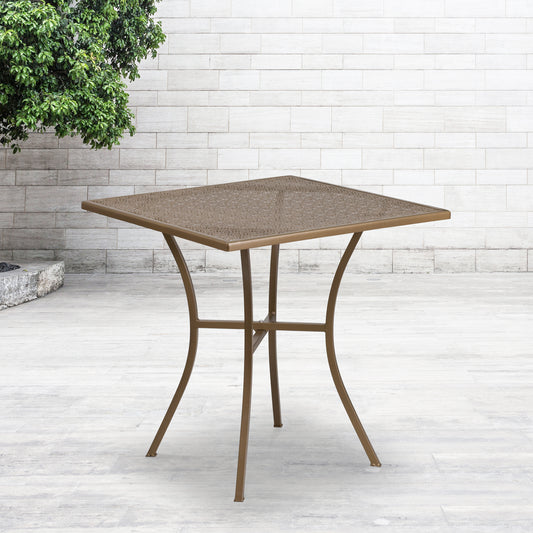 28SQ Gold Patio Table CO-5-GD-GG