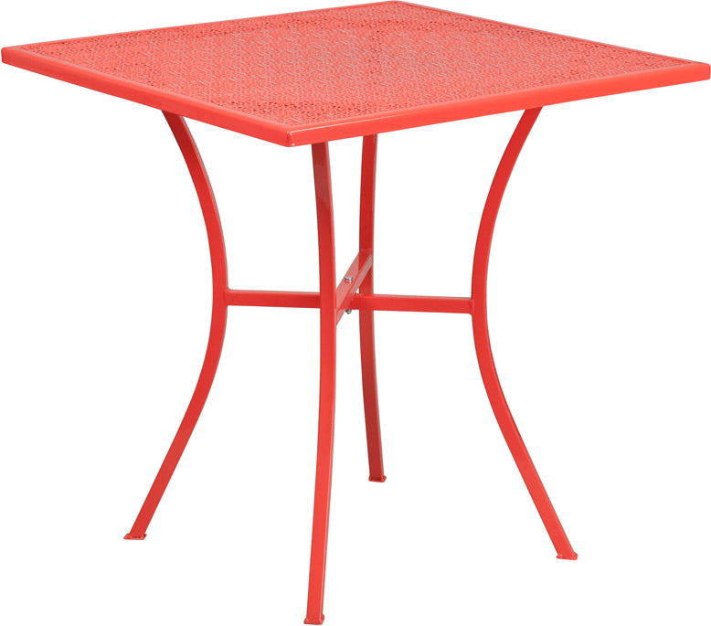 28SQ Coral Patio Table CO-5-RED-GG