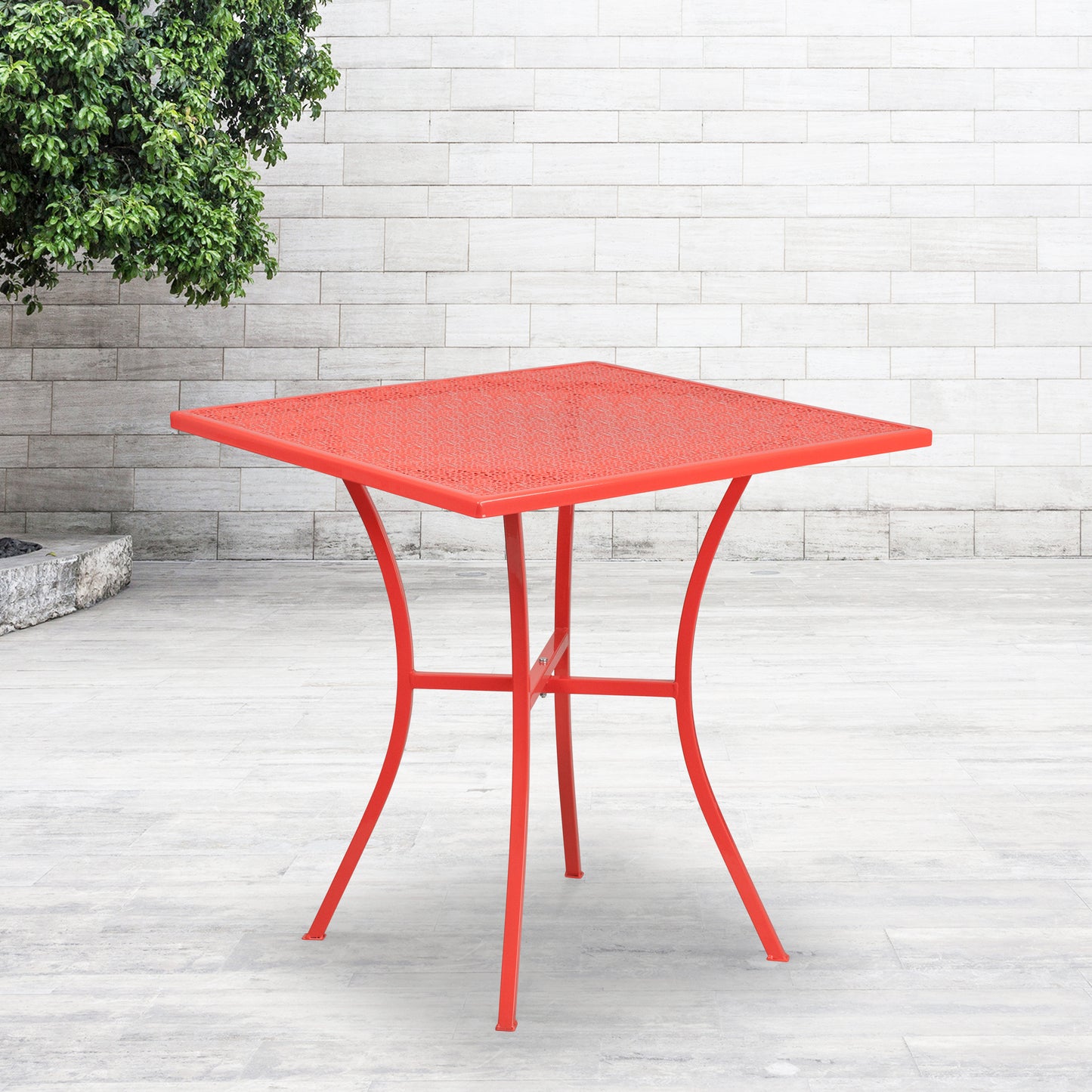 28SQ Coral Patio Table CO-5-RED-GG