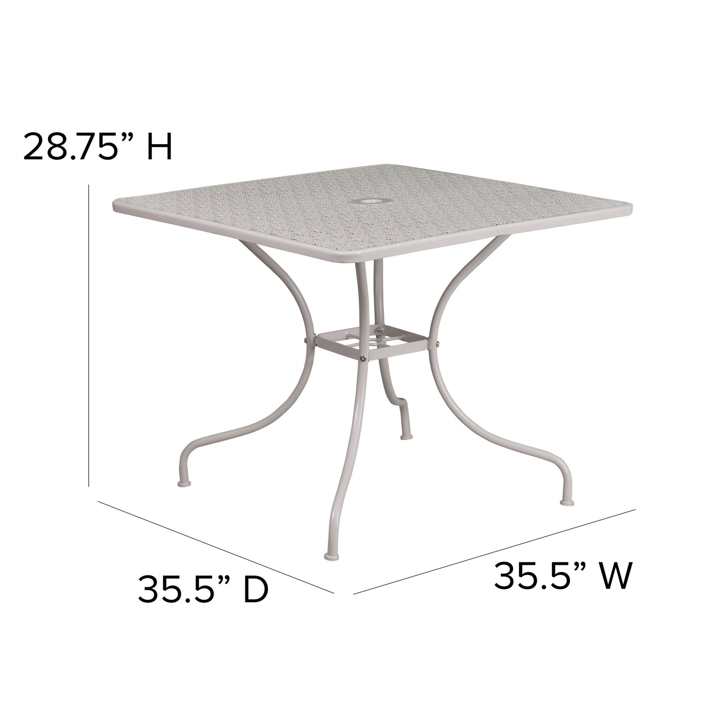 35.5SQ Light Gray Patio Table CO-6-SIL-GG