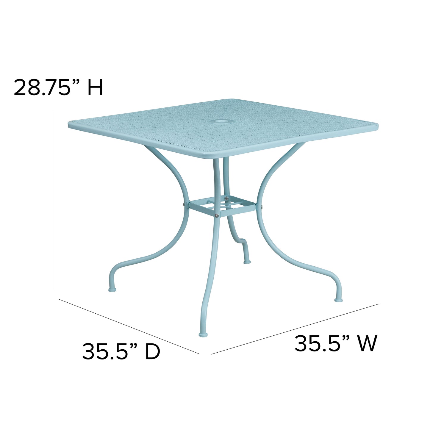 35.5SQ Sky Blue Patio Table CO-6-SKY-GG