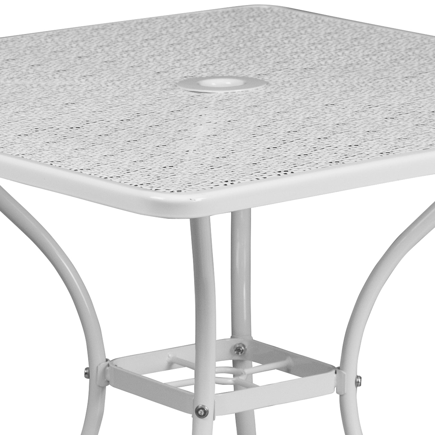 35.5SQ White Patio Table CO-6-WH-GG