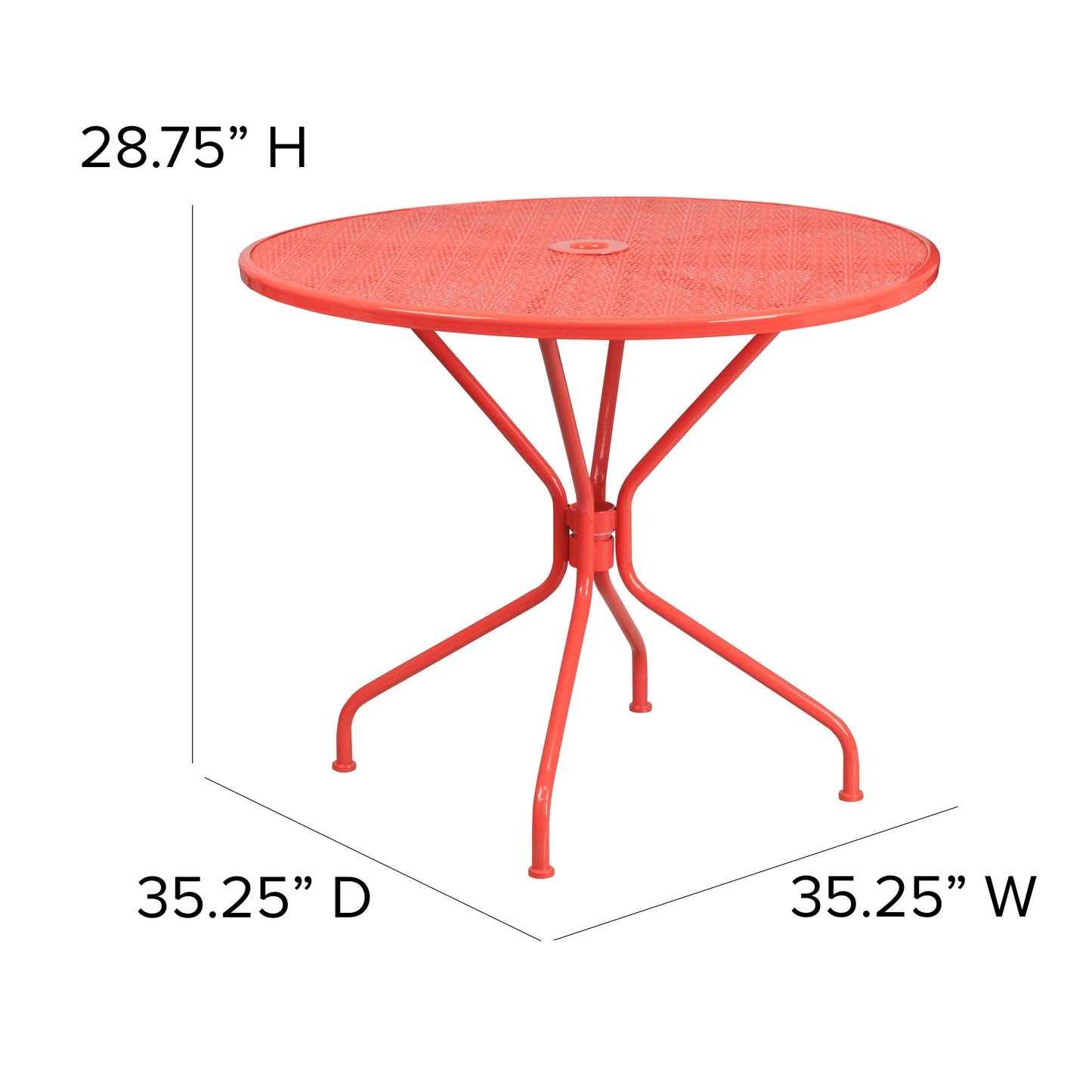 35.25RD Coral Patio Table CO-7-RED-GG