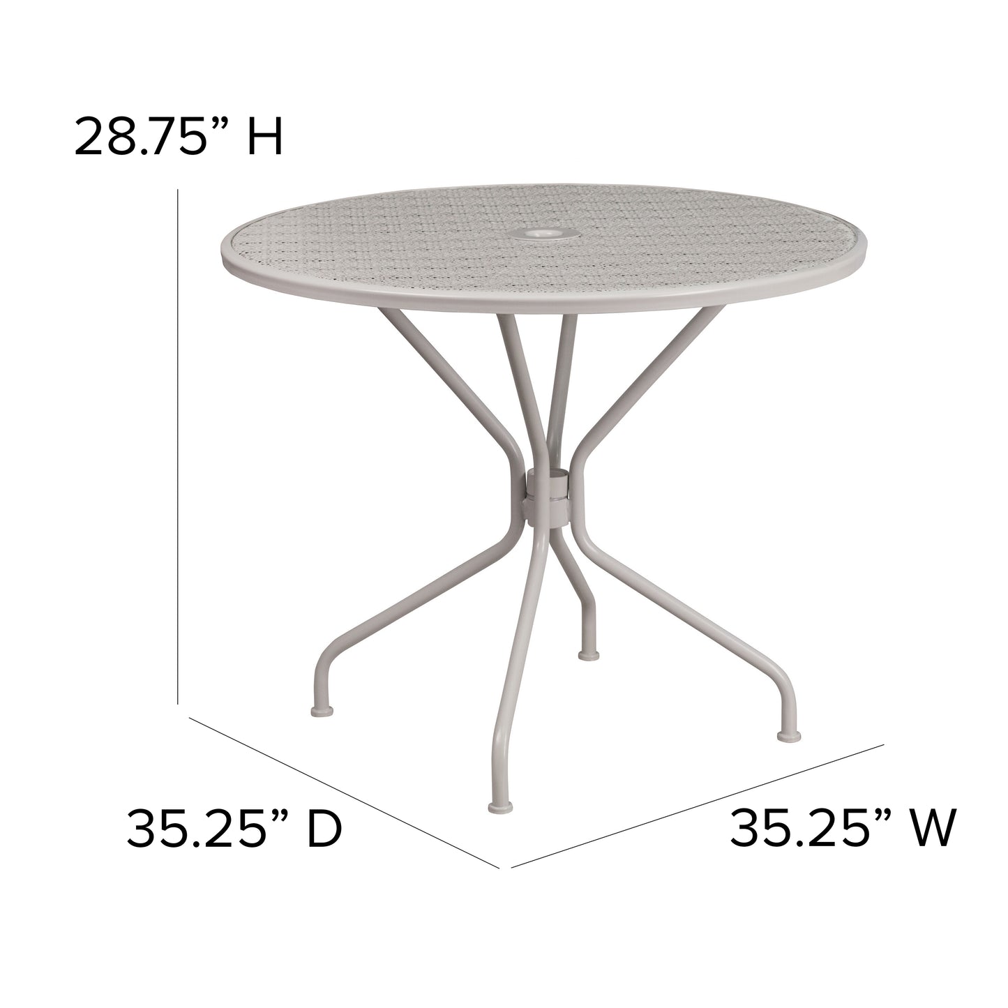 35.25RD Light Gray Patio Table CO-7-SIL-GG