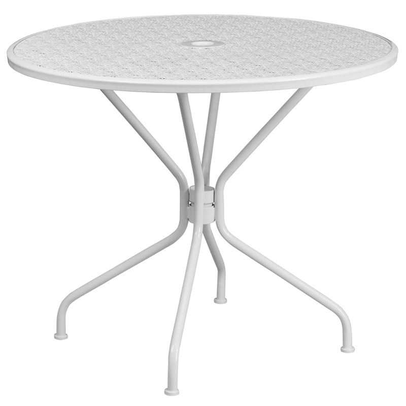 35.25RD White Patio Table CO-7-WH-GG