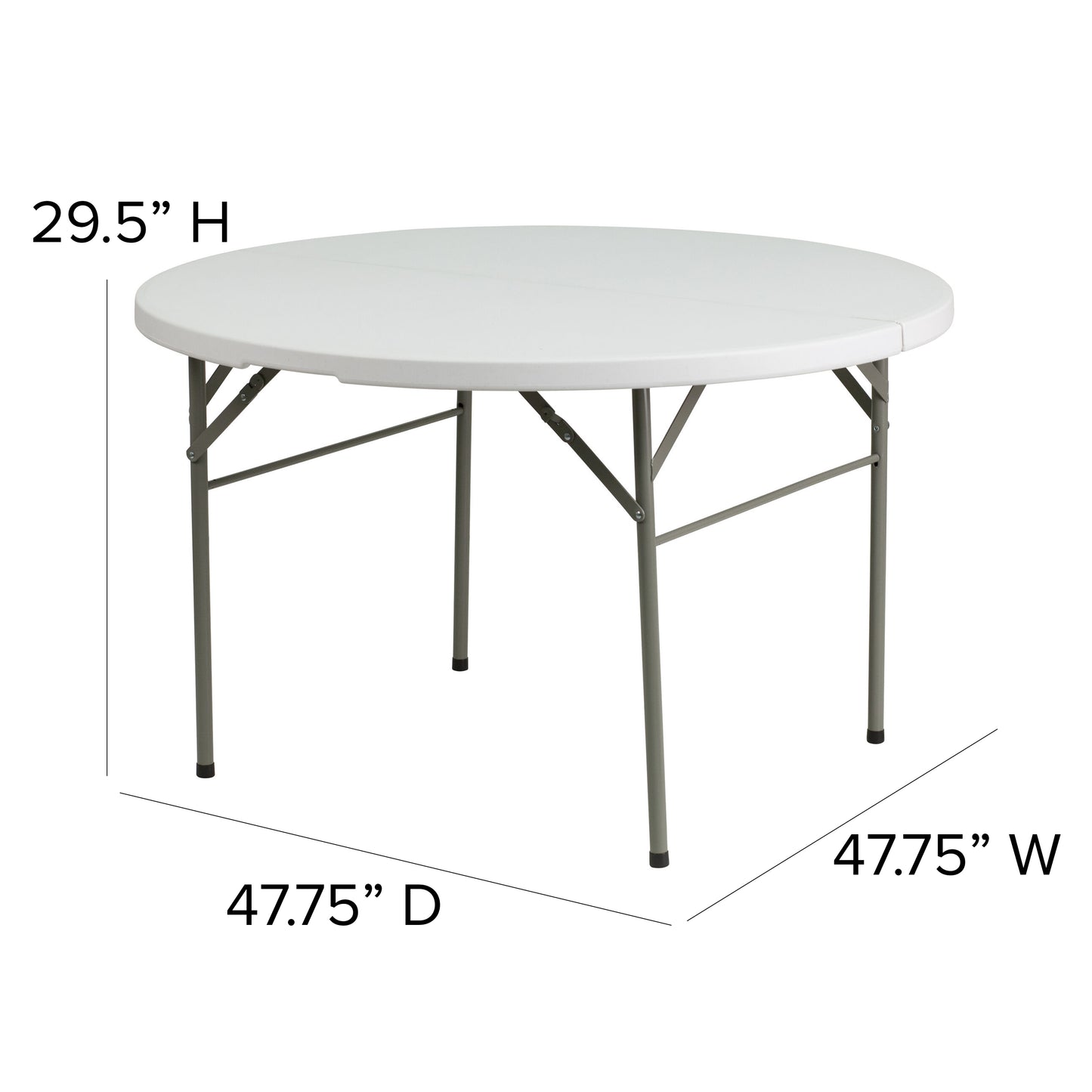 48RD White Bi-Fold Table DAD-122RZ-GG