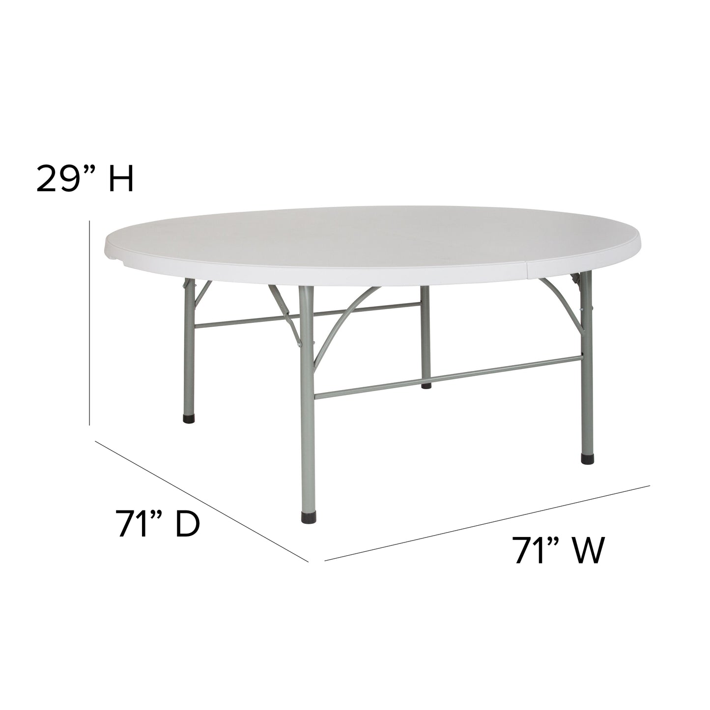 72RD White Bi-Fold Table DAD-183RZ-GG