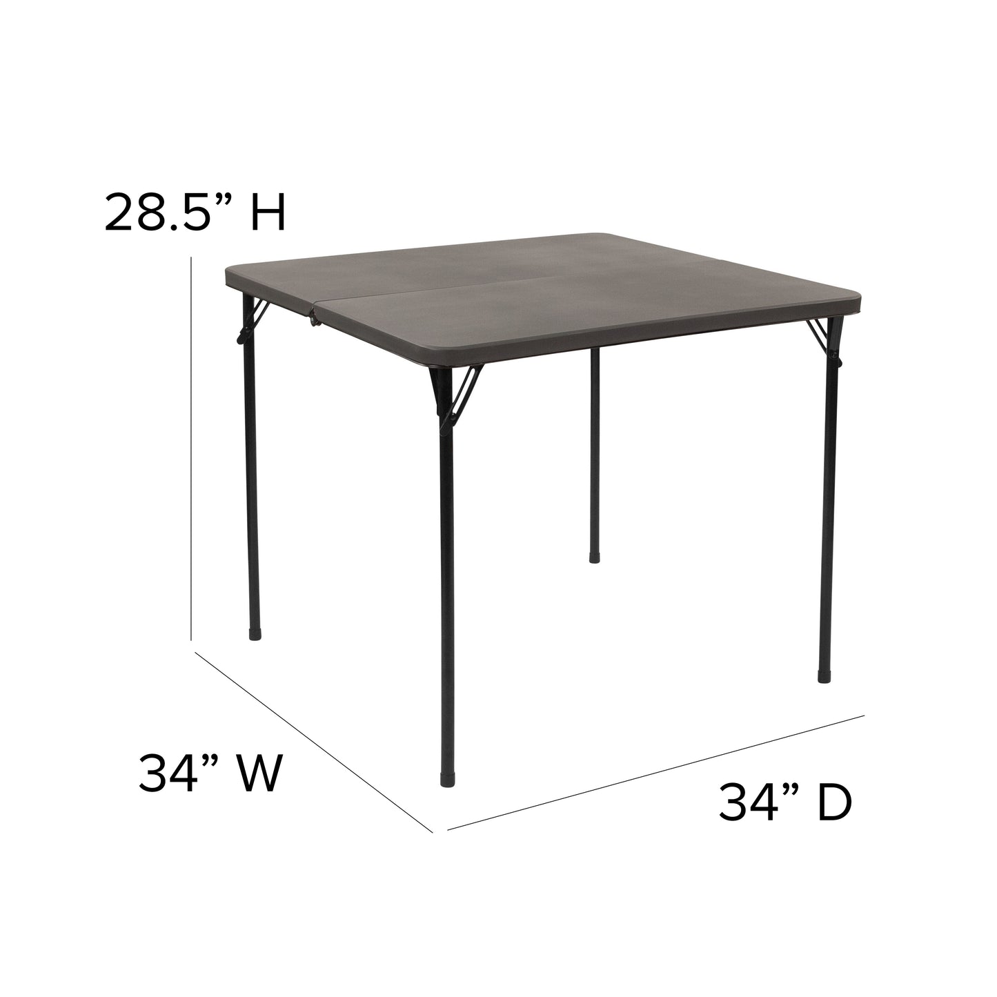 34SQ Gray Plastic Fold Table DAD-LF-86-DG-GG