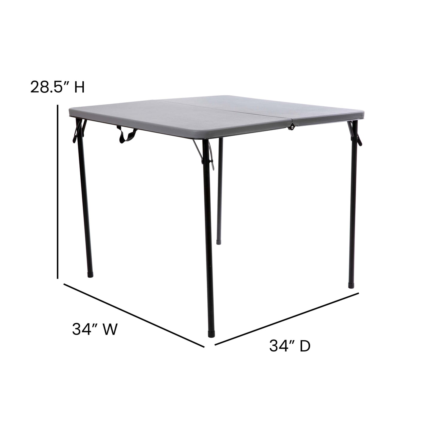 34SQ Gray Plastic Fold Table DAD-LF-86-GY-GG