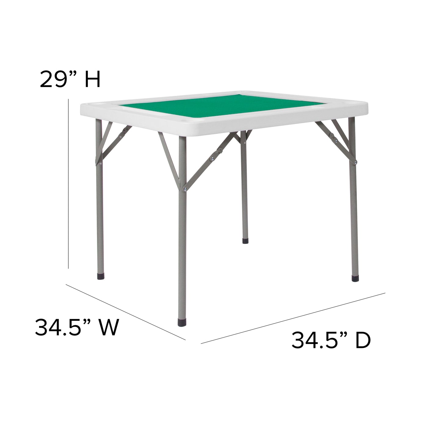 Green Felt Folding Game Table DAD-MJZ-88-GG