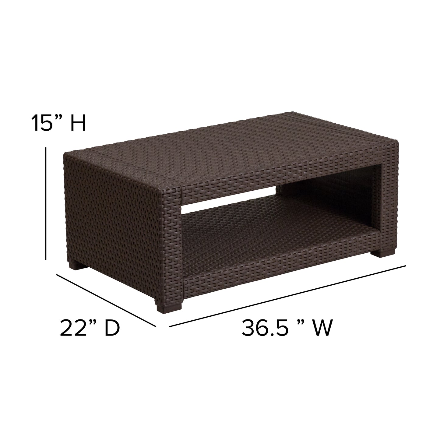 4 PC Brown Outdoor Rattan Set DAD-SF-113R-CBN-GG