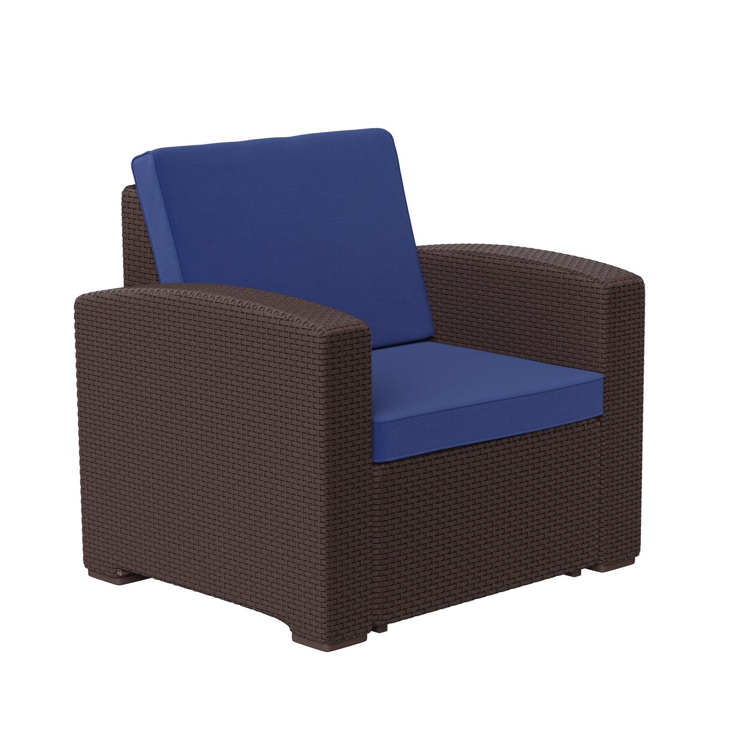 Chocolate/Navy Rattan Chair DAD-SF1-1-BNNV-GG