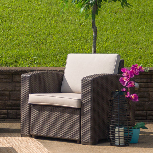 Chocolate Rattan Outdoor Chair DAD-SF1-1-GG