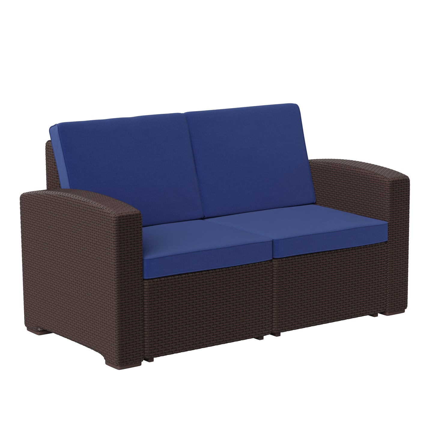 Chocolate/Navy Rattan Loveseat DAD-SF1-2-BNNV-GG