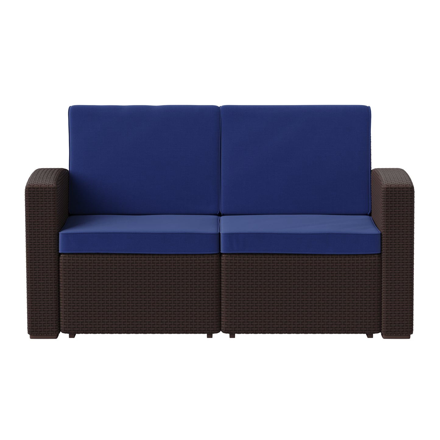 Chocolate/Navy Rattan Loveseat DAD-SF1-2-BNNV-GG