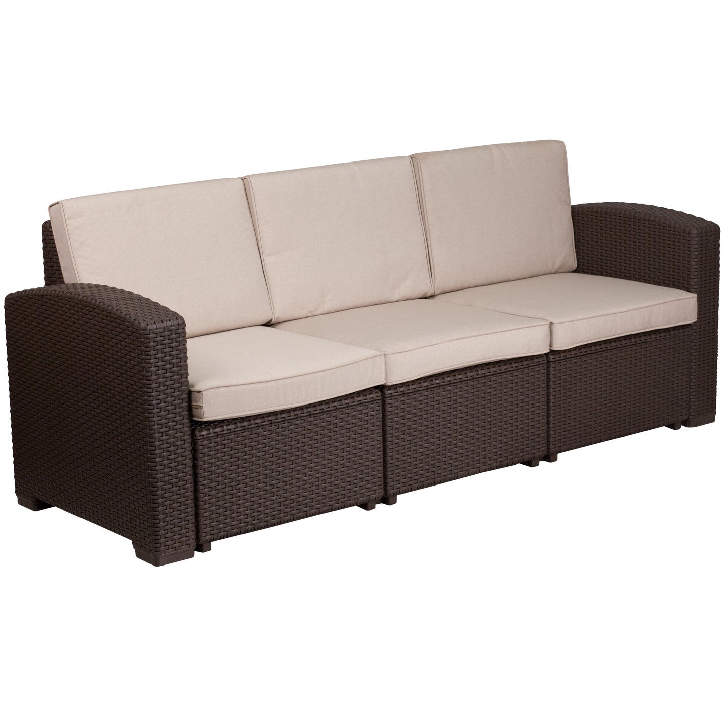 Chocolate Rattan Outdoor Sofa DAD-SF1-3-GG