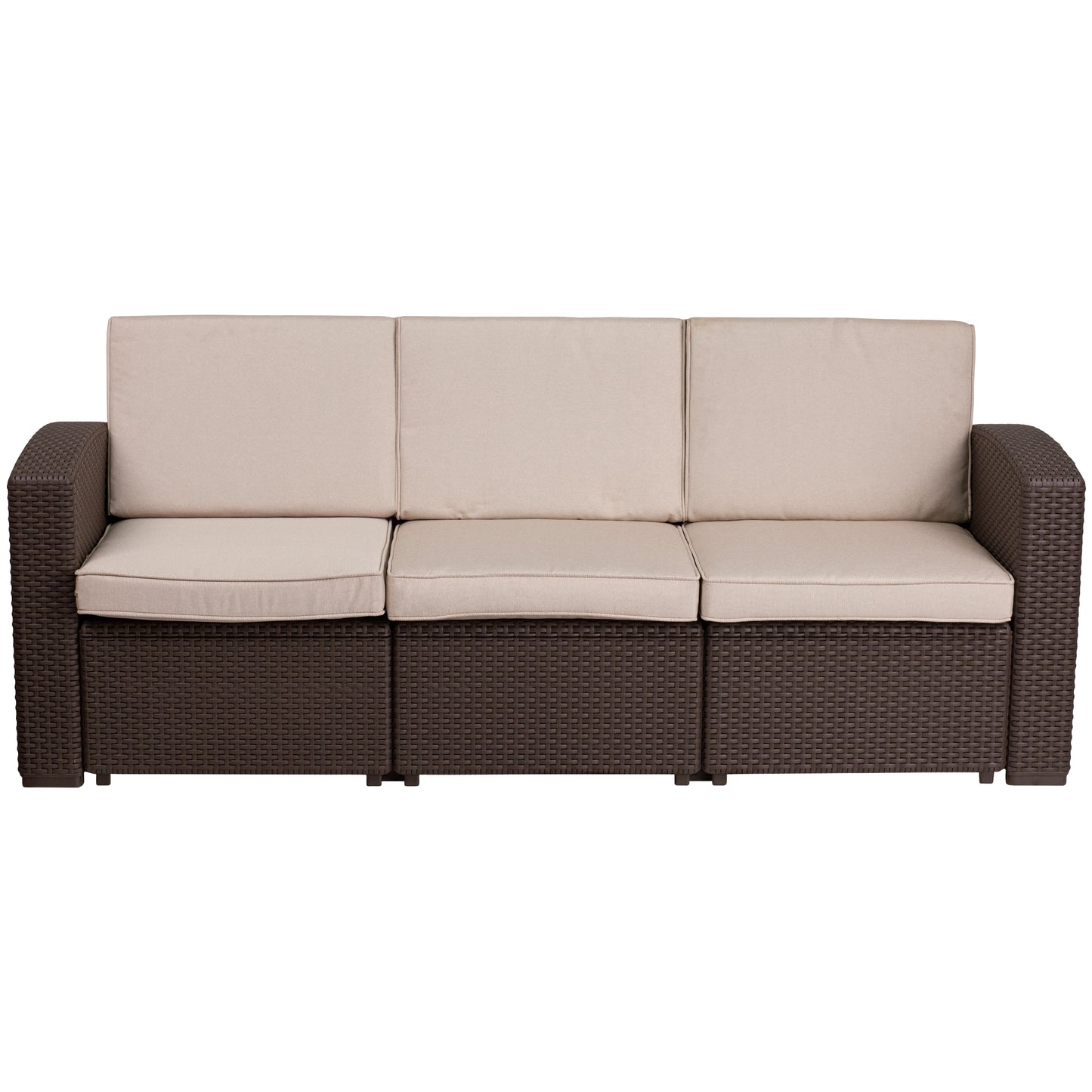 Chocolate Rattan Outdoor Sofa DAD-SF1-3-GG