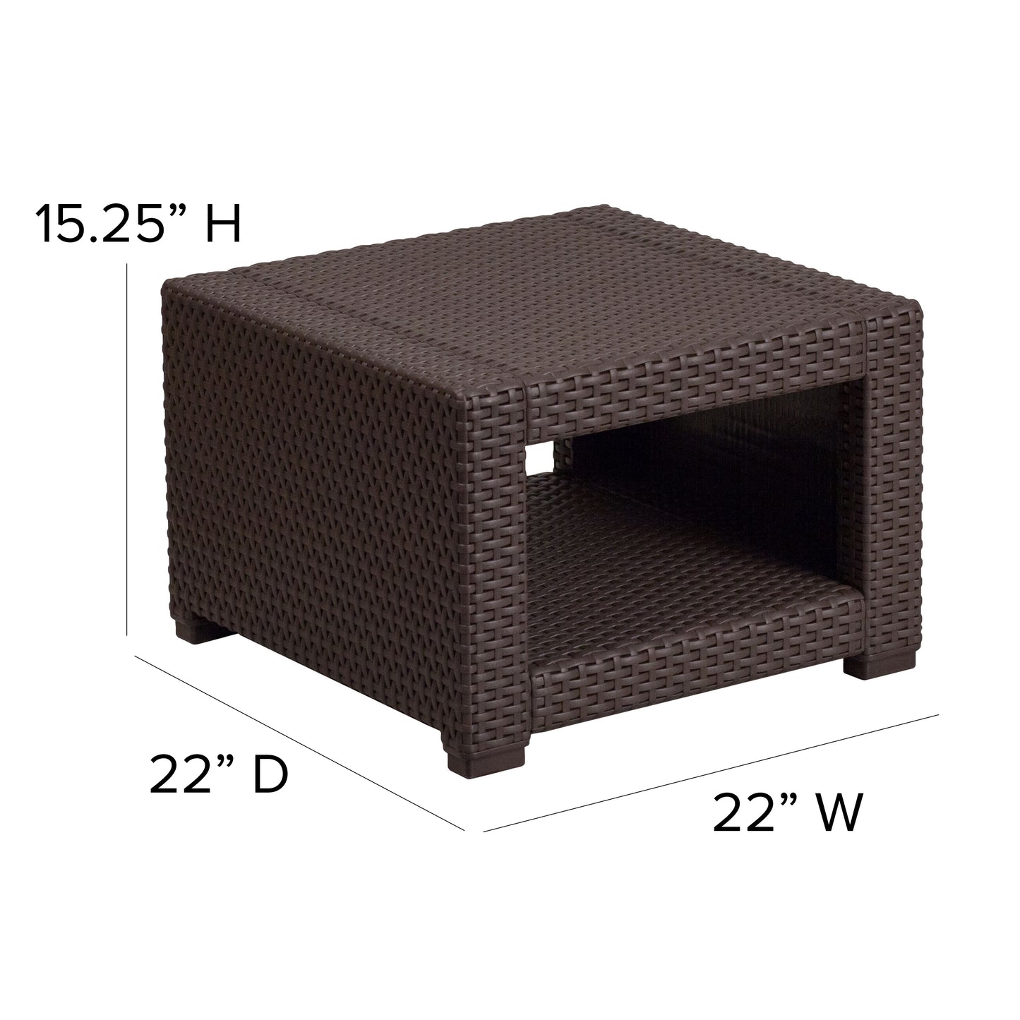 Chocolate Rattan End Table DAD-SF1-S-GG