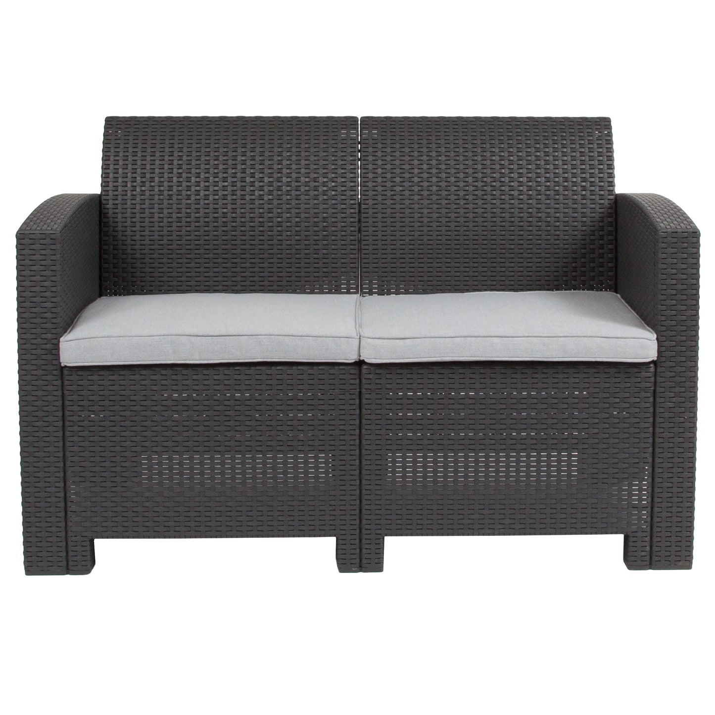 Dark Gray Rattan Loveseat DAD-SF2-2-DKGY-GG