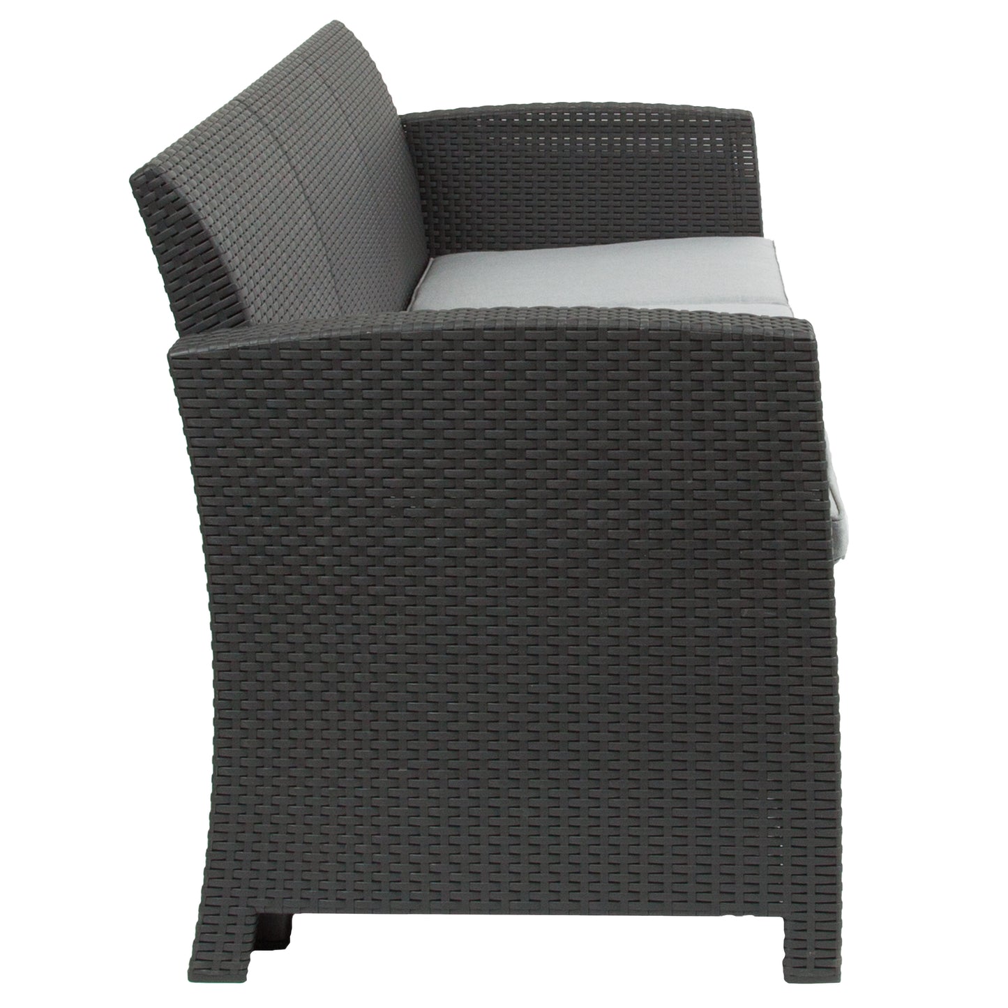 Dark Gray Rattan Outdoor Sofa DAD-SF2-3-DKGY-GG