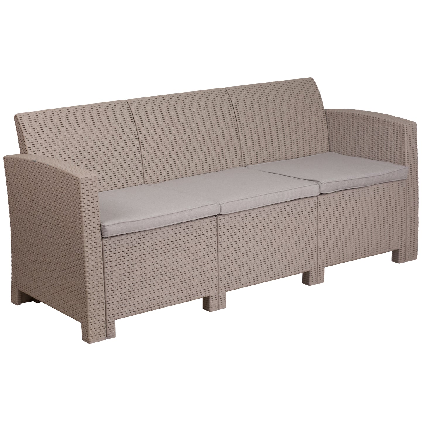 Light Gray Rattan Outdoor Sofa DAD-SF2-3-GG