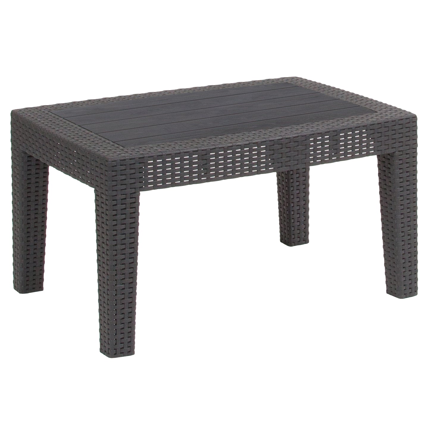 Dark Gray Rattan Coffee Table DAD-SF2-T-DKGY-GG