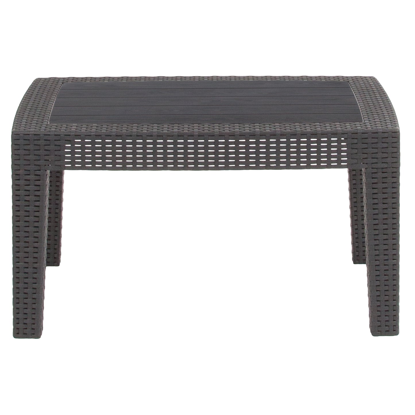 Dark Gray Rattan Coffee Table DAD-SF2-T-DKGY-GG