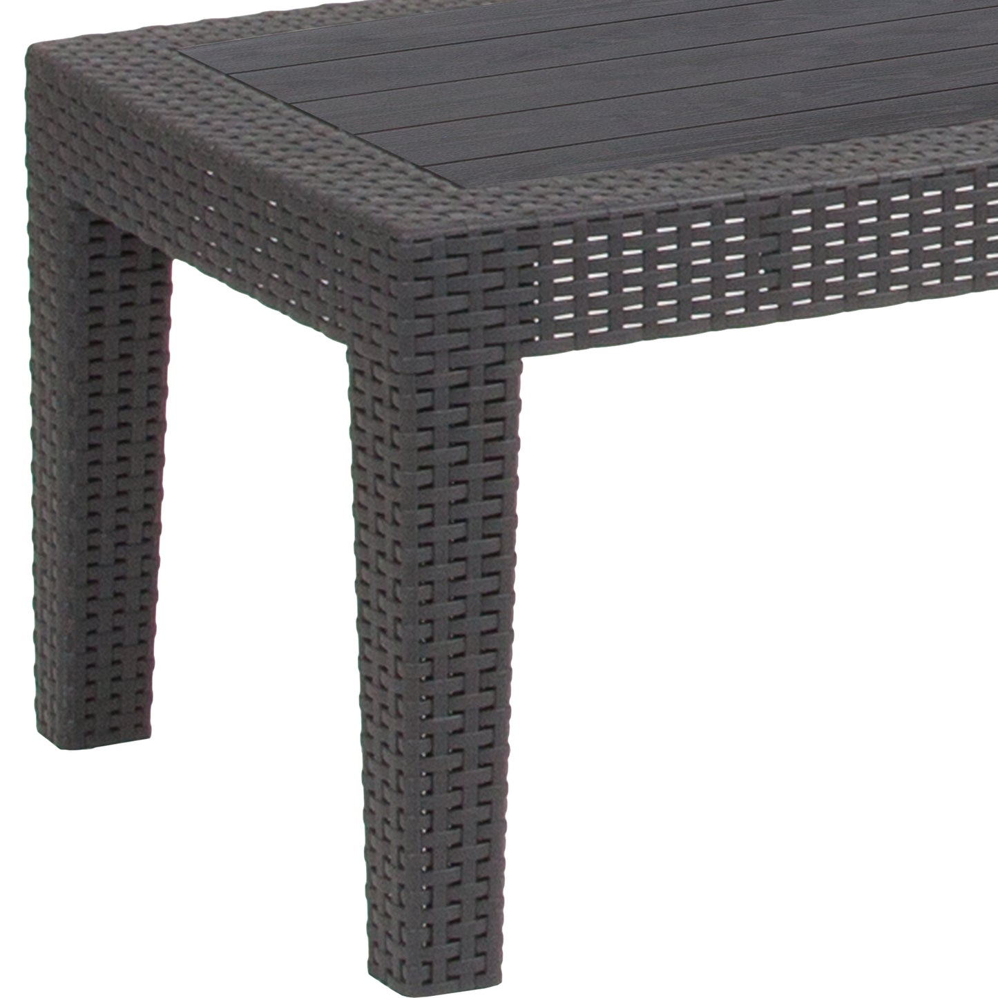 Dark Gray Rattan Coffee Table DAD-SF2-T-DKGY-GG