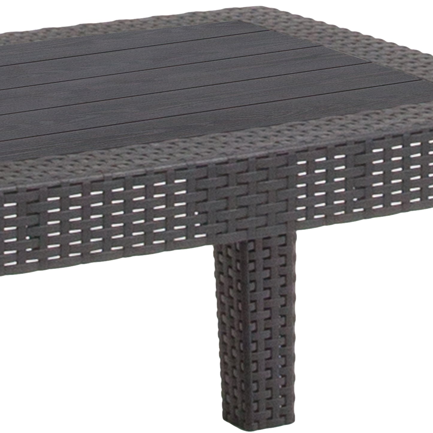 Dark Gray Rattan Coffee Table DAD-SF2-T-DKGY-GG