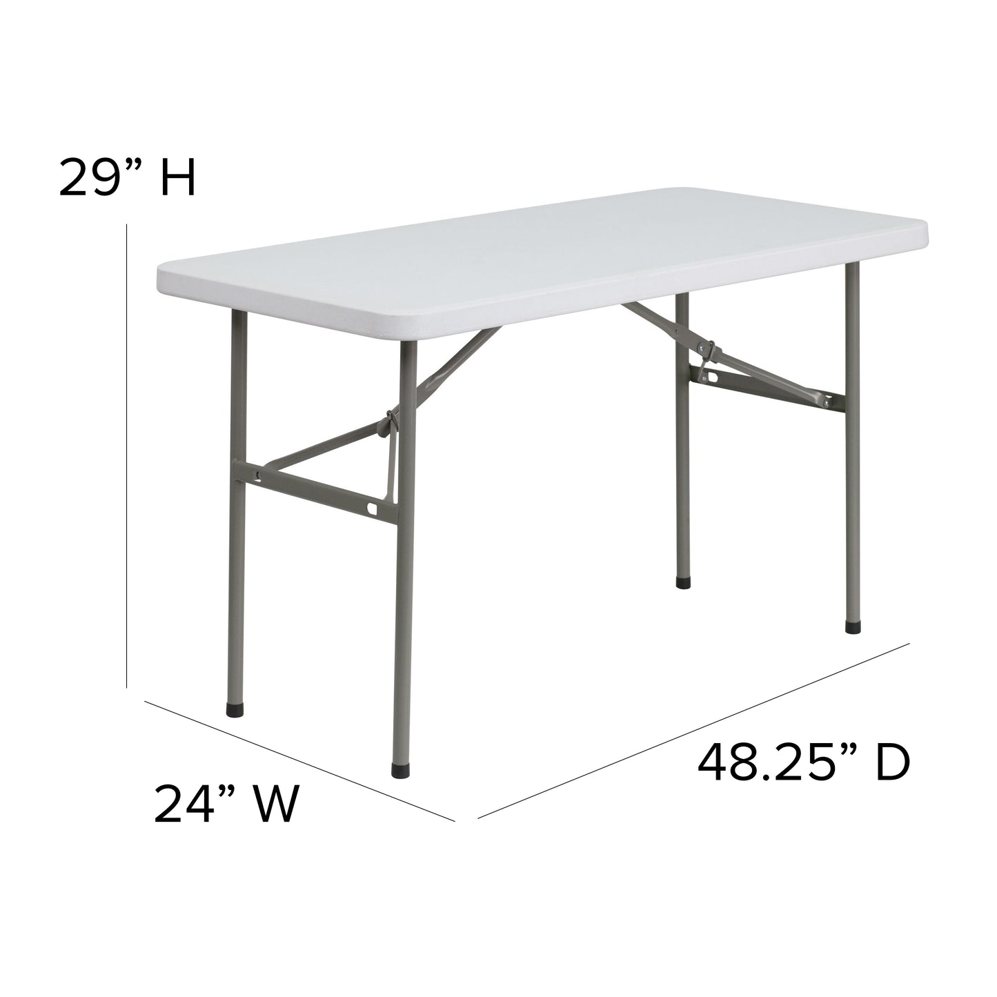 24x48 White Plastic Fold Table DAD-YCZ-122-2-GG