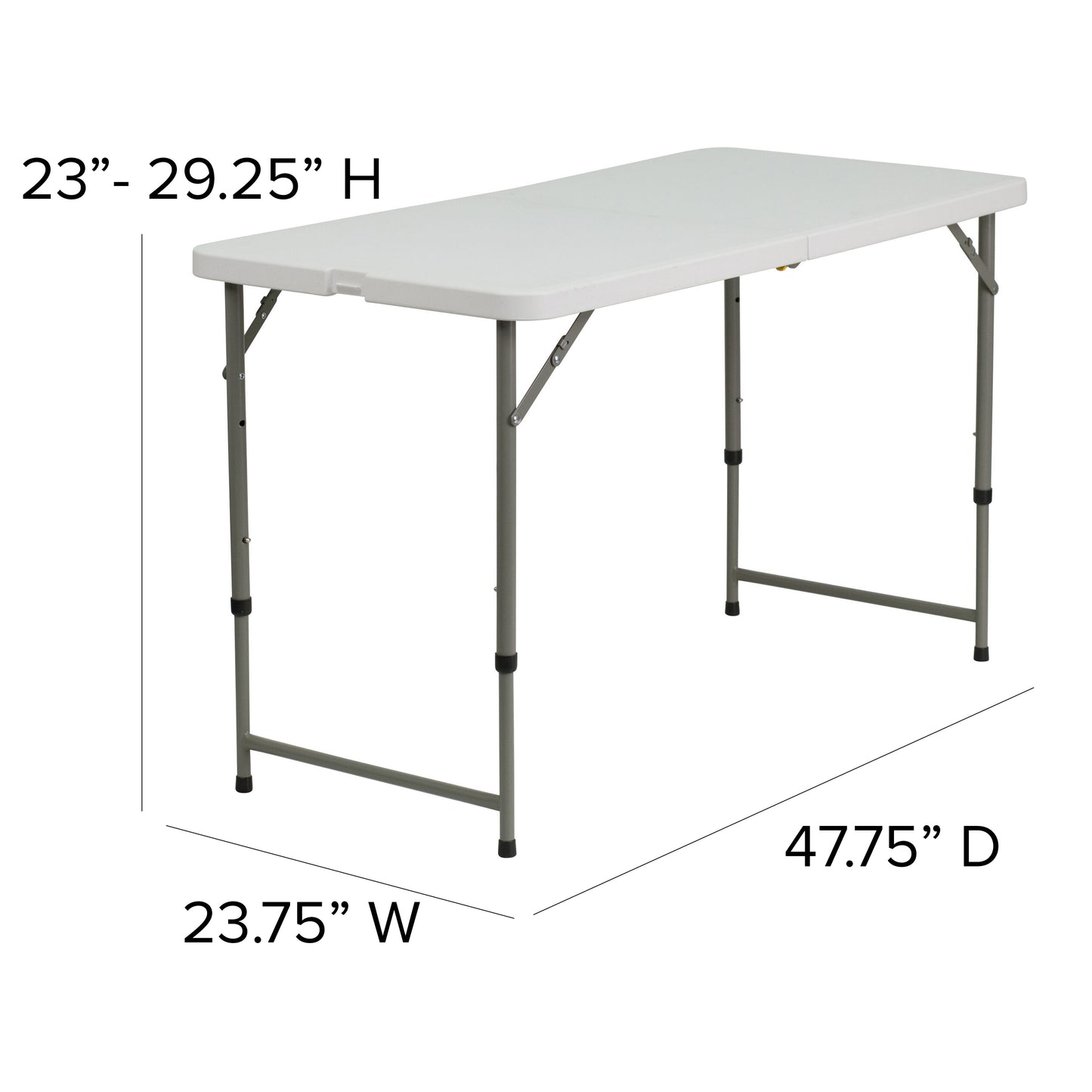 24x48 White Plastic Fold Table DAD-YCZ-122Z-2-GG