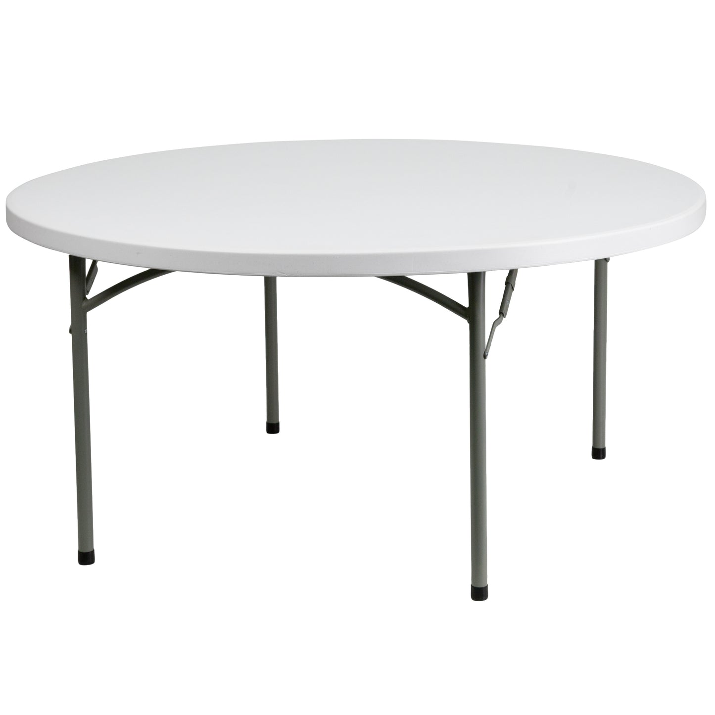 60RD White Plastic Fold Table DAD-YCZ-152R-GW-GG