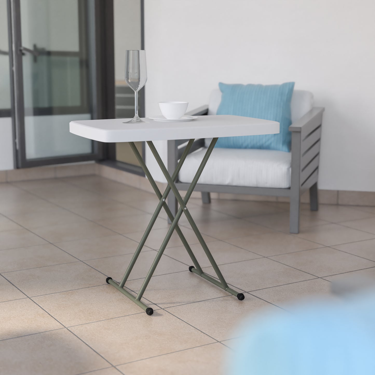 White Folding Adjustable Table DAD-YCZ-76X-GW-GG