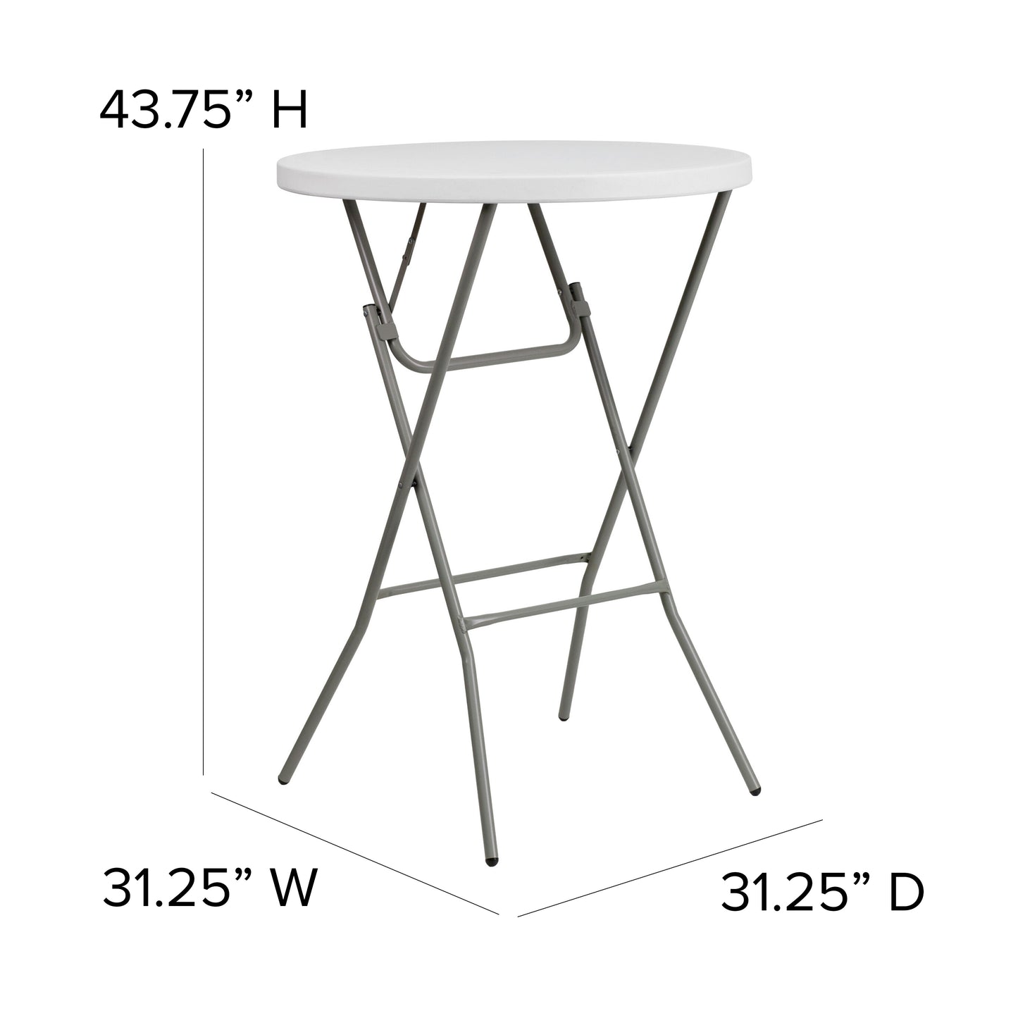 32RD White Plastic Folding Bar DAD-YCZ-80R-2-BAR-GW-GG