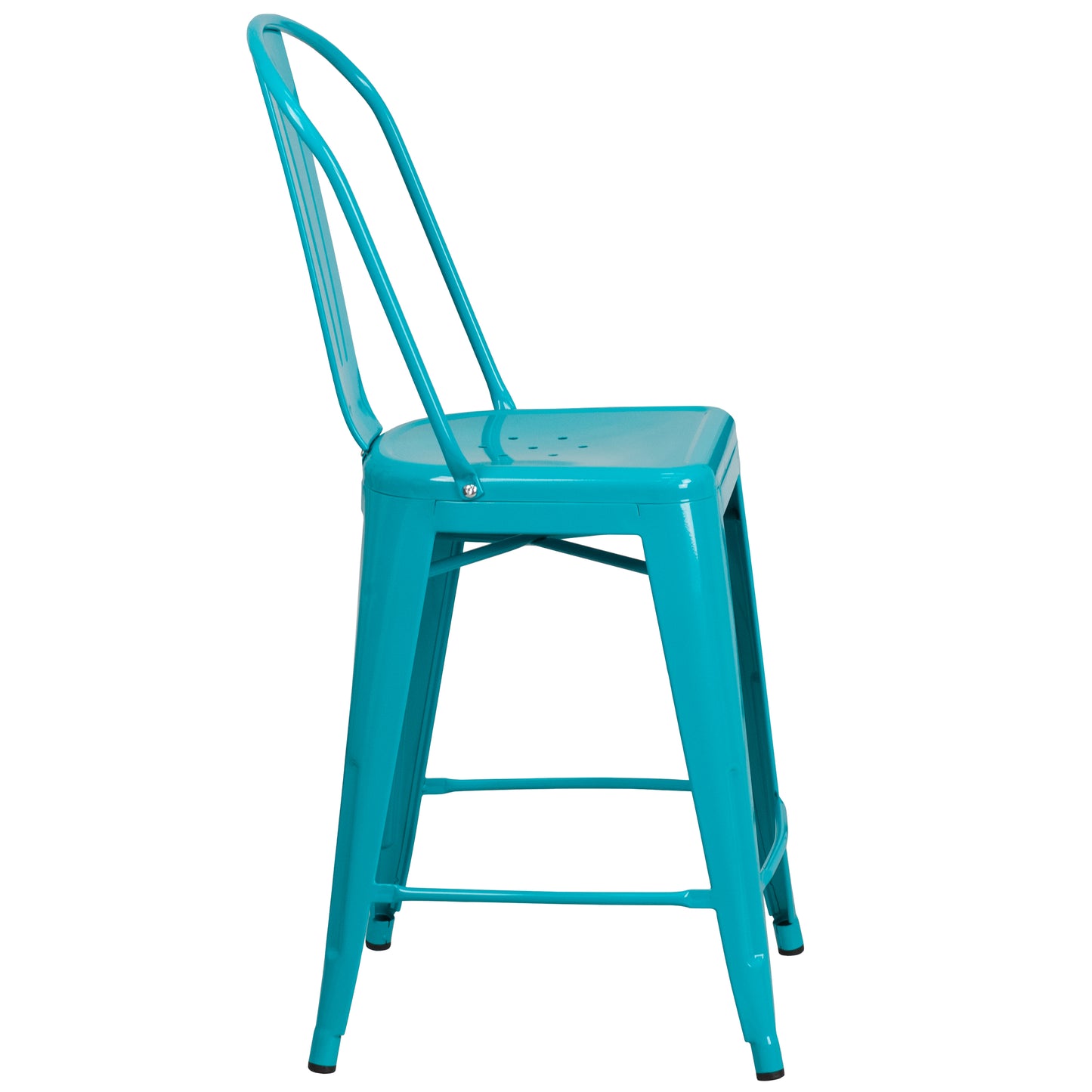 24" Teal Metal Outdoor Stool ET-3534-24-CB-GG