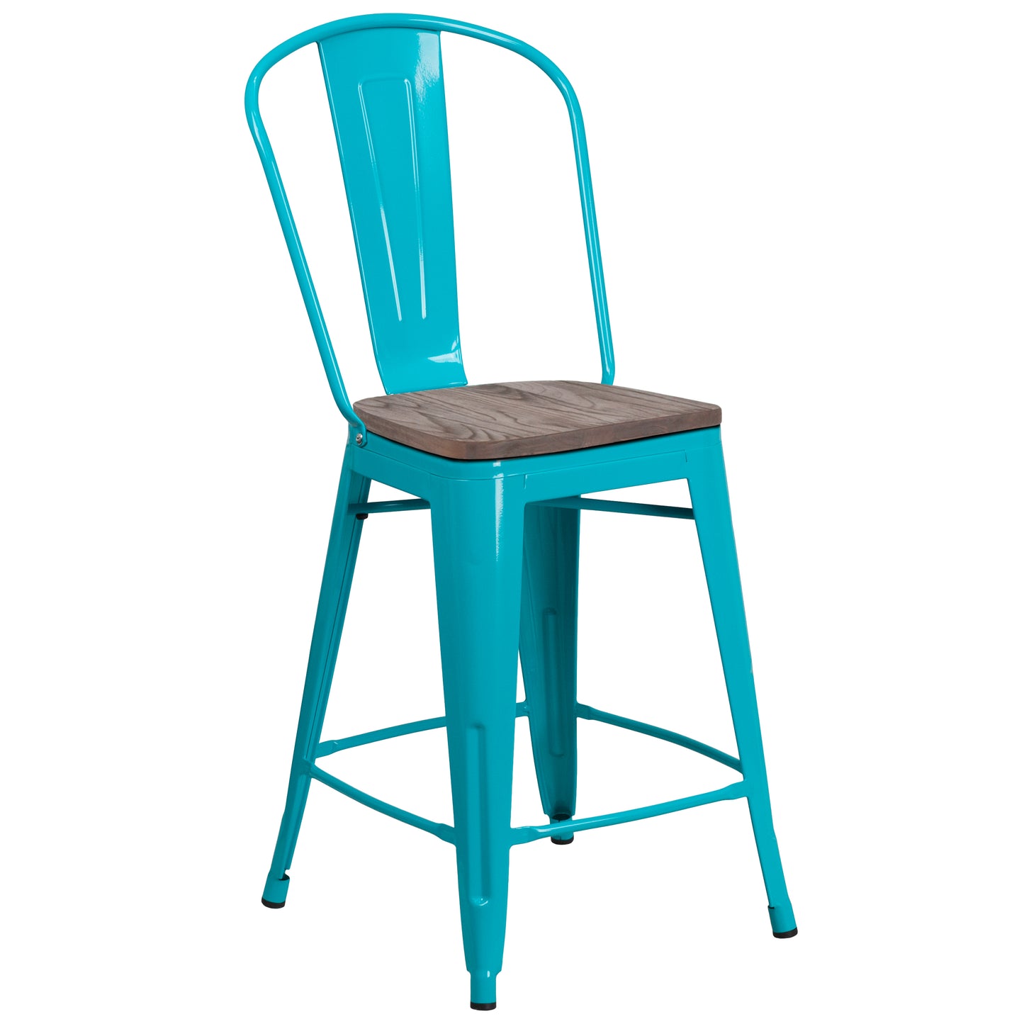 24" Teal Metal Counter Stool ET-3534-24-CB-WD-GG