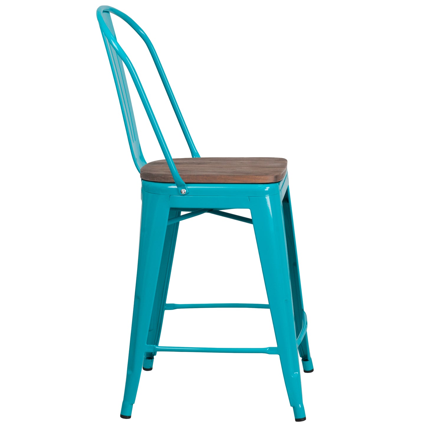 24" Teal Metal Counter Stool ET-3534-24-CB-WD-GG