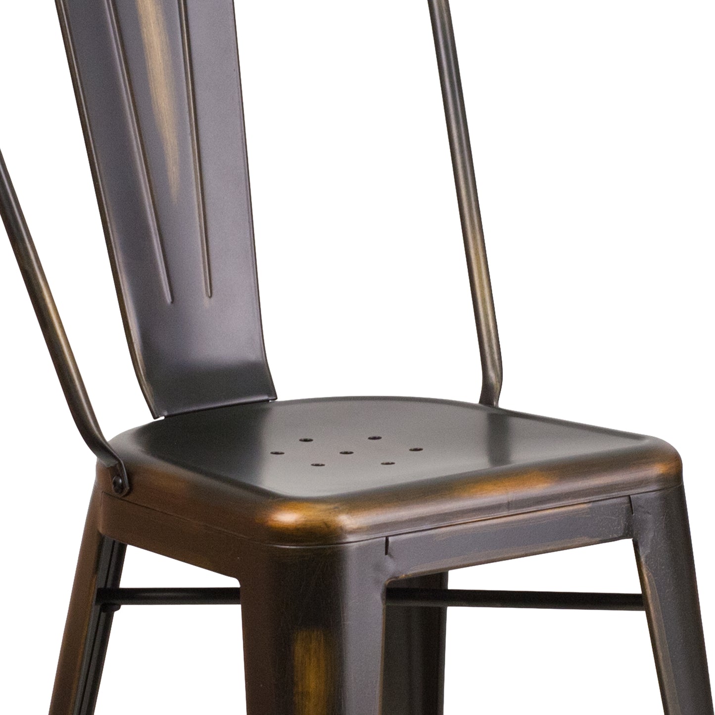 Distressed Copper Metal Stool ET-3534-24-COP-GG