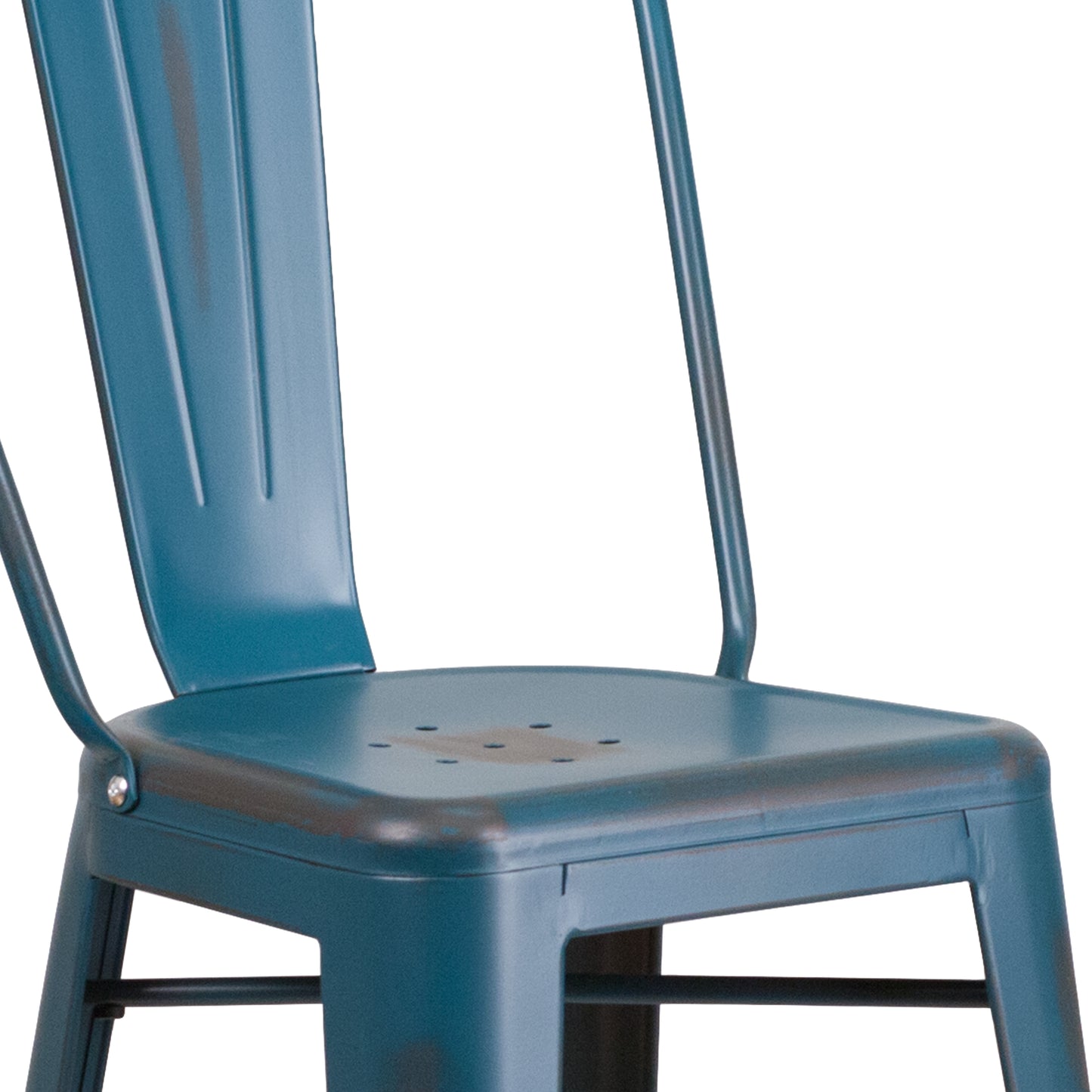 Distressed Blue Metal Stool ET-3534-30-AB-GG