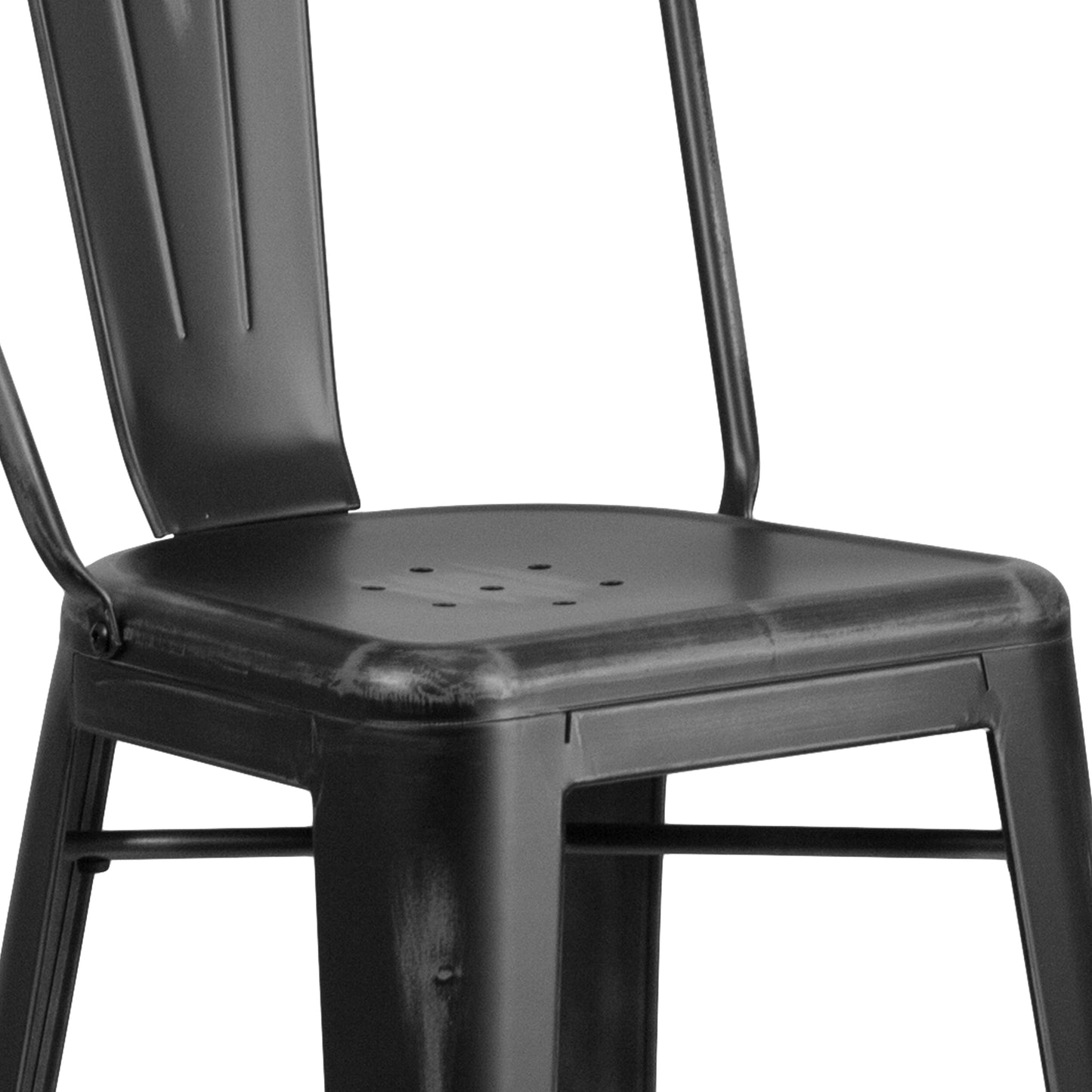 Distressed Black Metal Stool ET-3534-30-BK-GG