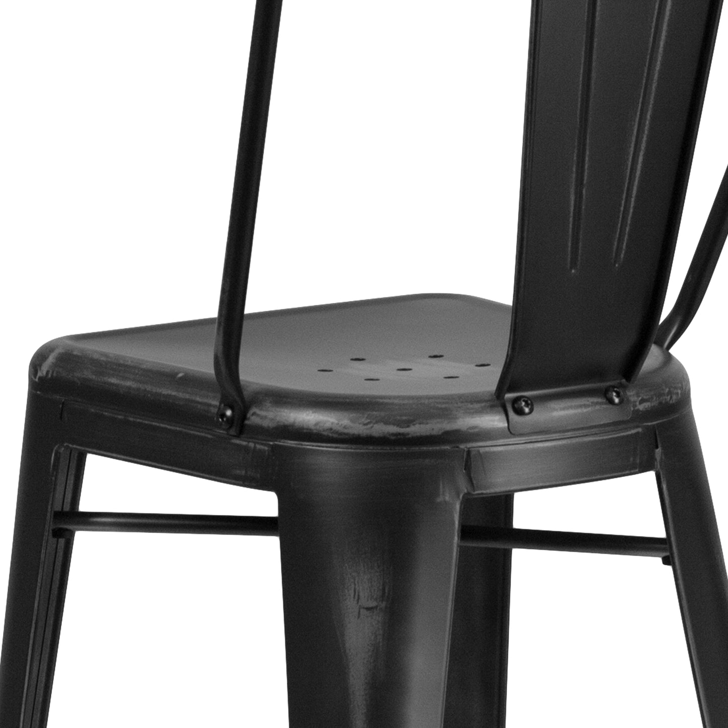 Distressed Black Metal Stool ET-3534-30-BK-GG