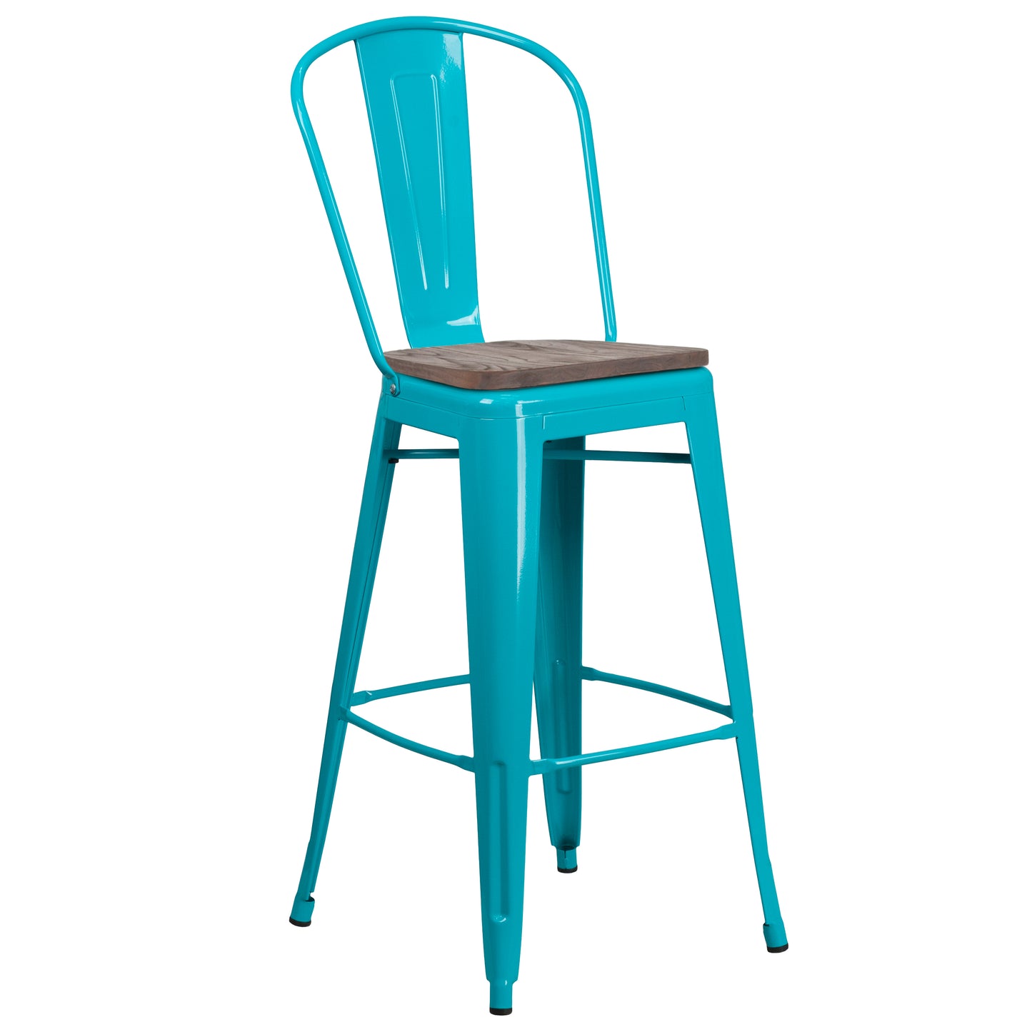 30" Teal Metal Barstool ET-3534-30-CB-WD-GG