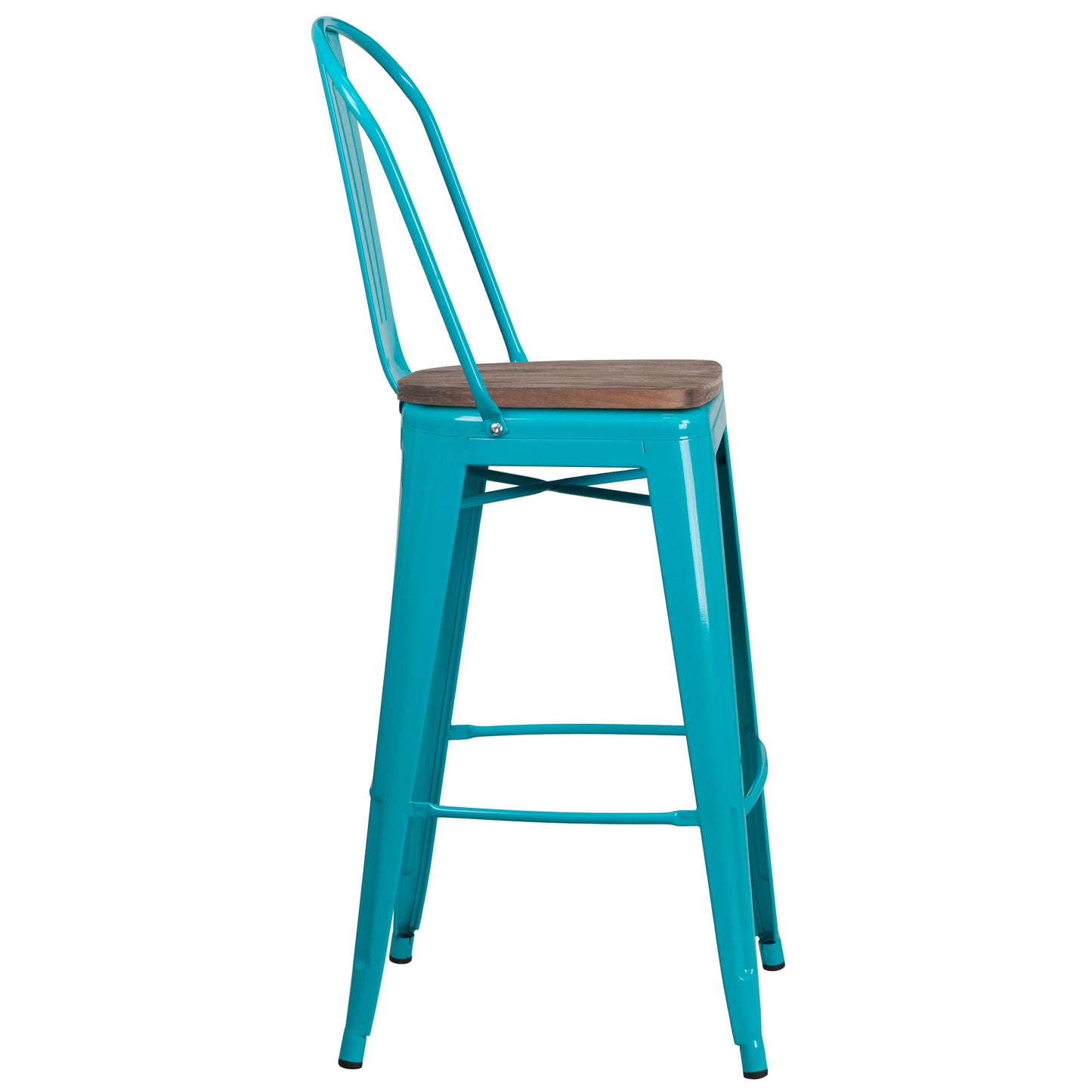 30" Teal Metal Barstool ET-3534-30-CB-WD-GG