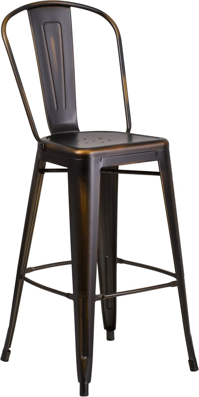 Distressed Copper Metal Stool ET-3534-30-COP-GG