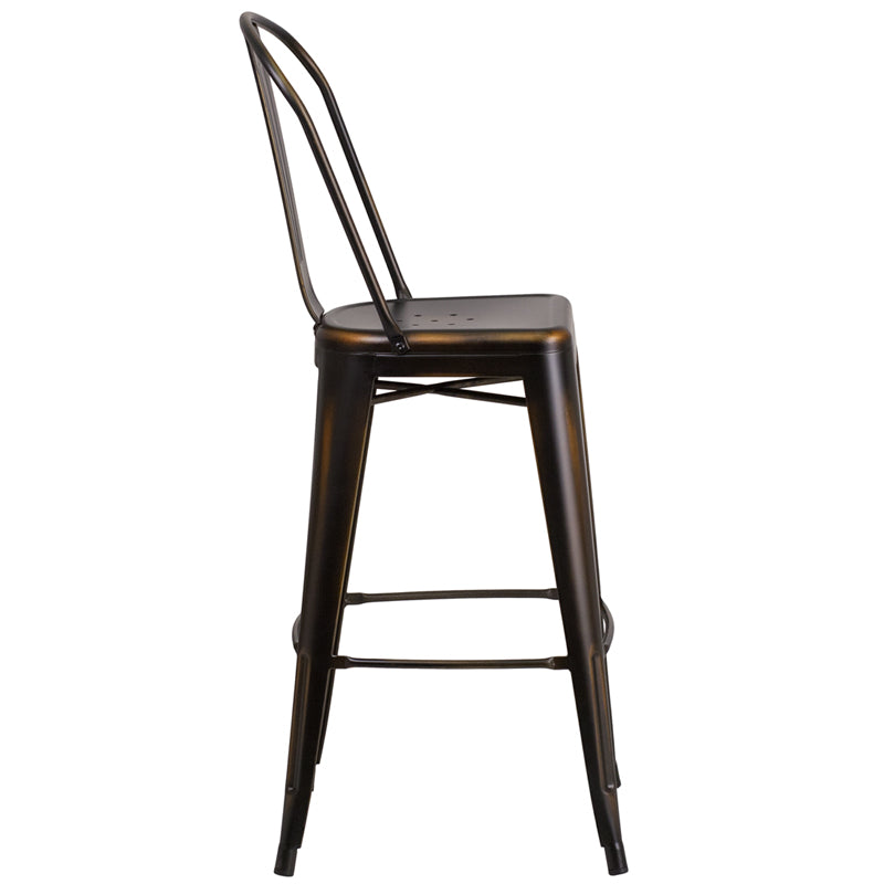 Distressed Copper Metal Stool ET-3534-30-COP-GG