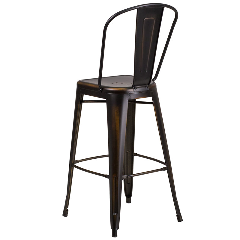 Distressed Copper Metal Stool ET-3534-30-COP-GG